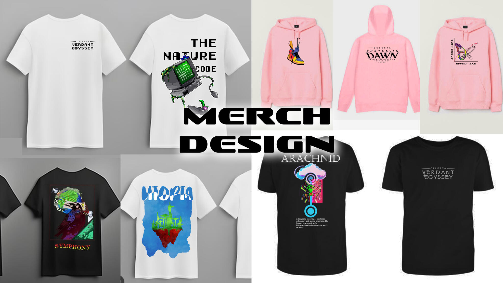 Merch design for IIT Patna fest &quot;Celesta - Verdant Odyssey&quot;